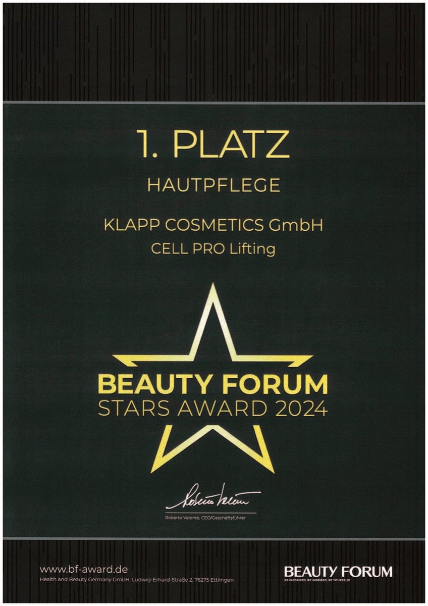 BEAUTY FORUM STARS Award